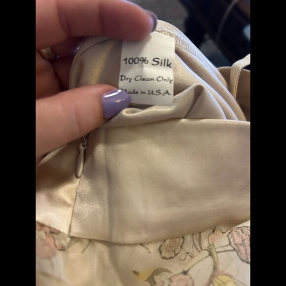 RENEE BARDOT 100% Silk Floral Skirt Layered Soft Flowy Fairy Princess SIZE SMALL - Picture 5 of 5